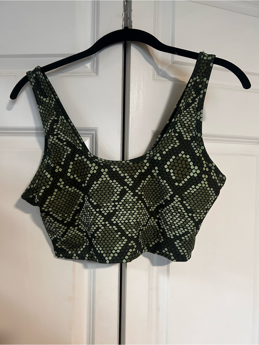 Balance Collection Olive Green Snake-Print Sports Bra